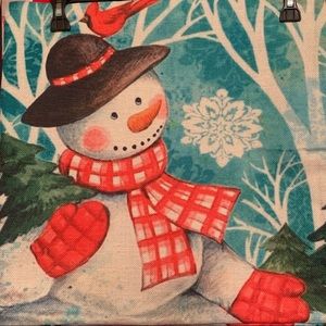 Pillow Cover- New- Christmas Snowman